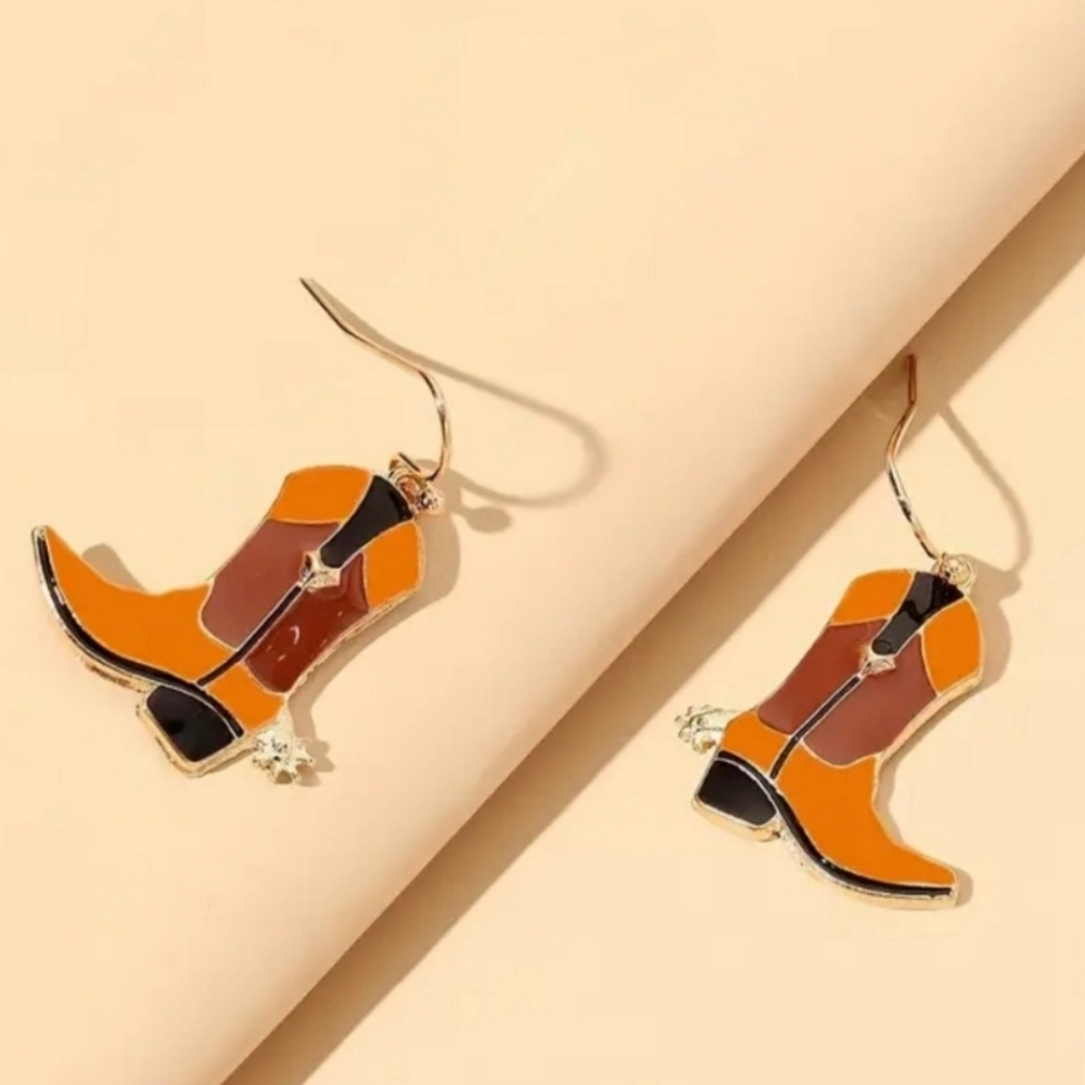 Western boot earrings
